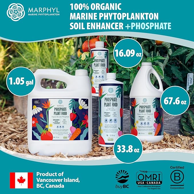 MARPHYL Organic Liquid Phosphate Soil Enhancer – Phosphorus Fertilizer for Root Development & Bloom Support, Ideal for Garden Flowers, Vegetables, Succulents & Hydroponics