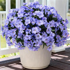 INXUGAO Artificial Flowers for Outdoors Decoration, 5 Bundles Faux Hydrangea UV Resistant Fake Arrangements Plants for Indoor Outside Garden Front Porch Spring Summer Decor, Blue