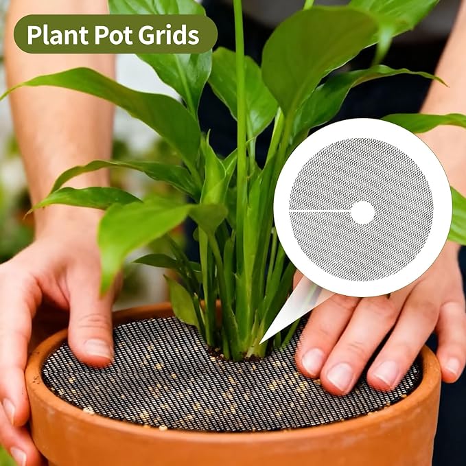 TINSKY 6 Pcs 11.8 Inch Plant Pot Grids-Cuttable Plant Pot Soil Covers Protectors from Animals-Indoor Plant Pot Soil Guard for Outdoor Garden Plant Protection