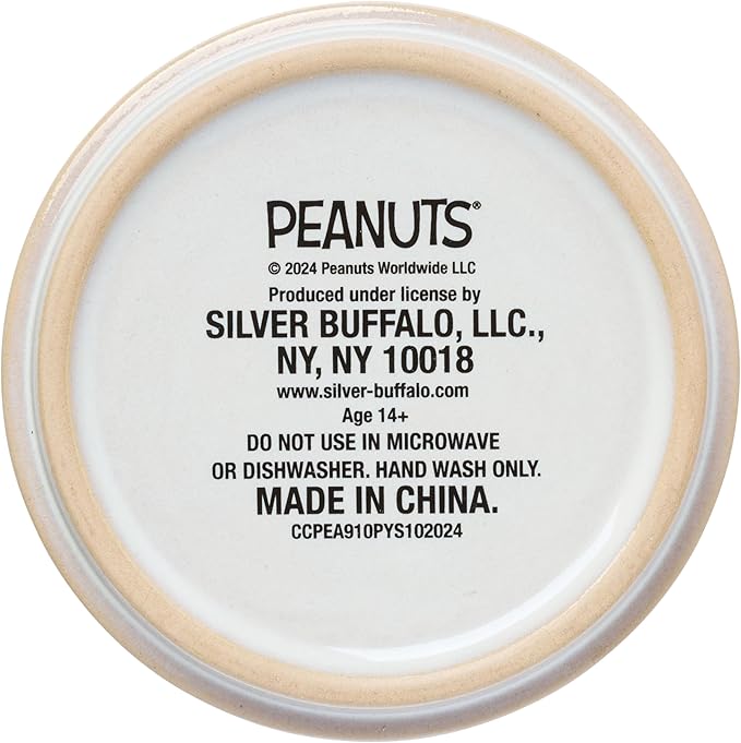 Silver Buffalo Peanuts 4'' Snoopy Flower Pattern Reactive Glaze Ceramic Planter Pot