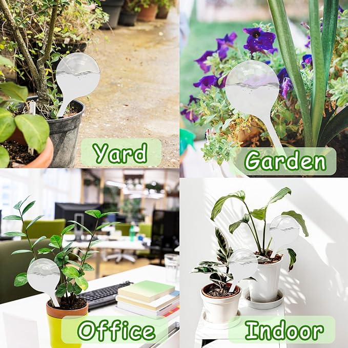 12 PCS Large Plastic Self-Watering Bulbs,Clear Watering Globes,Plant Watering Globes for Plants,Graden,Flowers Flowerpot