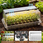 Seed Starter Tray with Grow Light, Seed Starter Kit Full Spectrum with 5 Dimmable Brightness & Timer, Indoor Plant Grow Tray for Beginners & Seasoned Gardeners, Gardening Gifts (White, 72 Cells)