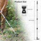 Mitclear Weed Puller Tool with Long Handle(58IN), 2-in-1 Gardening Hand Tools Weeds Remover, Weeder Rake & Garden Hoe Combo, Manual Weeding Puller Tool for Garden Yard Patio Lawn