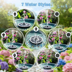 Yzert Solar Fountain Pump with 2000mah Battery 3.5W, 3-Level Adjustable Water Height, Rotating Rods, Works in Shadow, 7 Nozzles, 2026 Glass Outdoor Fountain for Bird Bath, Garden, Pond