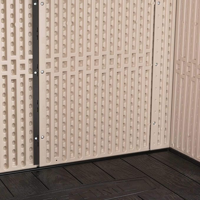 Lifetime Vertical Storage Shed, Desert Sand, Resin Outdoor Tool Shed with Lockable Doors and Weather-Resistant Panels