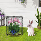 6 Pack Plant Protectors from Animals with Cover, 18PCS 12.6"x11.8" Metal Wire Mesh Cage with Stakes Garden Protection for Rabbits, Chicken, Duck Bunny Barricades for Vegetables, Seedlings and Flower