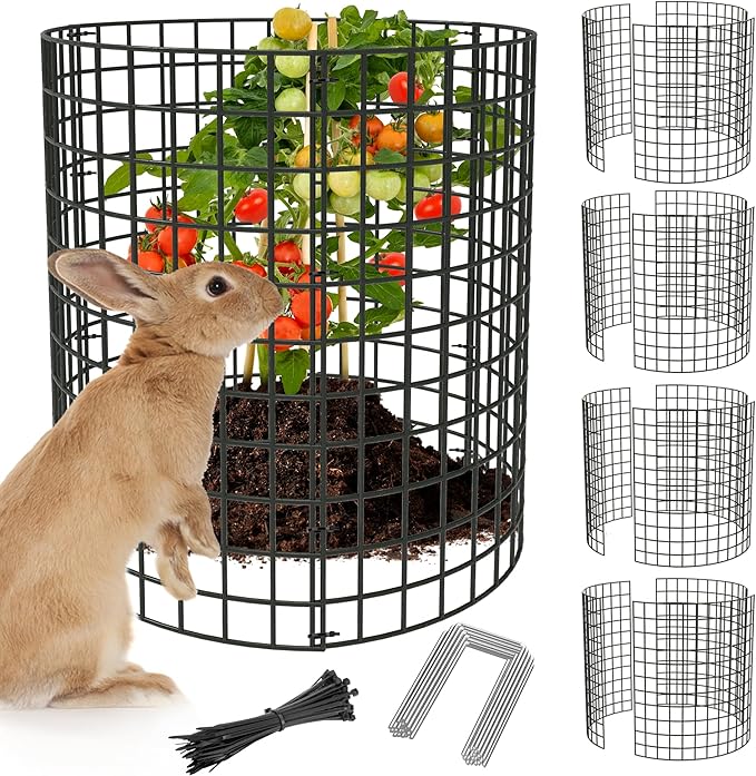 UNIFAMILY 12 Pcs Plant Protectors from Animals, 16x12IN Metal Plant Cage to Keep Animals Out, 4 Pack Garden Protector Cage from Deer, Garden Protection for Vegetables Chicken Wire Cage for Plants
