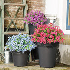 ATTGREAT Artificial Flowers Outdoor Faux Plants UV Resistant Fake Patio Flowers Plastic Greenery Plnats Outside Bulk for Spring Garden Hanging Planter Home Vase Decor, 12 Bundles (Rose Red)