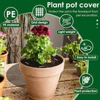 10 Pcs 11.8 Inch Pot Covers to Keep Cats Out, Cuttable Flower Pot Cover Protects Flower Soil from Animals and Children, with 10 Metal Stakes for Indoor Outdoor Garden Plant