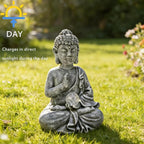 Suyorpe Buddha Statue Outdoor Statues with Solar Lights - Sitting Buddha Figurine for Garden, Zen Decor for Garden,Home, Patio, Lawn,Yard Balcony