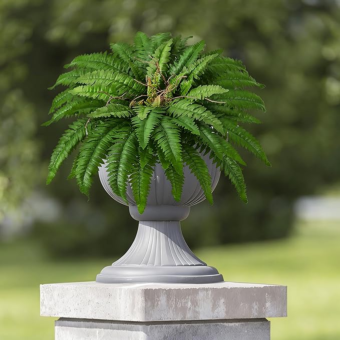 40" Artificial Boston Ferns Bush Plants, Set of 2, Large Faux Ferns Hanging Decor with 53 Fronds, Fake Vines Indoor Or Outdoors Planter for Home and Office Decor