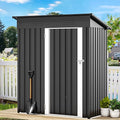 DWVO 5x3ft Outdoor Storage Shed, Weatherproof Tool Shed w/Locking Entry & Ventilation for Grass Cutter, Bike, Equipment, Courtyard, Garden (Dark Gray)