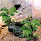 Moonorange Reptile Artificial Plants, Terrarium Plants Decorations Supplies, Aquarium Fish Tank Plant, Amphibian Habitat Hideout Tank Accessories (M Set-2pcs/F)