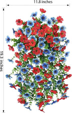 HyeFlora Faux Flowers for Outdoors Decoration, 2Pcs Artificial Fake Hanging Spring Summer Decor, Red and Blue Realistic Plants, UV & Fading Resistant Silk Flower for Porch Patio Balcony Planter Yard