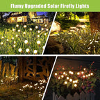 Flumy Solar Garden Lights Outdoor - 8 Pack 64 LED Firefly Lights Waterproof, Garden Decorations for Yard Patio Pathway Lawn Outside, Unique Gifts for Grandma Women, Solar Decor Warm White