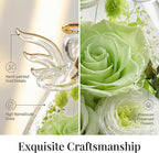 FIACO Gifts for Women Birthday Preserved Rose Forever Flower in Glass Angel Figurines Fresh Flowers for Delivery Prime for Mom Real Orange Roses for Grandma Sister Wife Her from Daughter