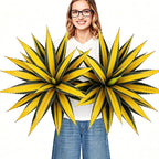 Artificial Green Edged Gold Leaf Spiny Agave Plant with 23 Leaves, 19.68in Faux Agave for Indoor & Outdoor Home Decor Perfect for Porch Living Room Bedroom Patio & Office （2 Pack）