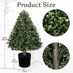 Briful Faux Boxwood Topiary Shrub in Black Pot, 23.6in Topiary Trees Artificial Outdoor Fake Boxwood Topiary Plant for Front Porch Decor Garden Yard Entrance Home Decor