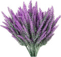 PASYOU 6 Pcs Artificial Lavender Flowers, Plastic Plants Fake Simulation Flower Wedding Indoor Outdoor Bridal Bouquet Home Garden Balcony Patio Planter Filler DIY Arrangement Decoration - Fuchsia