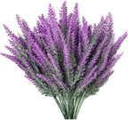 PASYOU 6 Pcs Artificial Lavender Flowers, Plastic Plants Fake Simulation Flower Wedding Indoor Outdoor Bridal Bouquet Home Garden Balcony Patio Planter Filler DIY Arrangement Decoration - Fuchsia