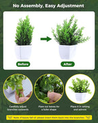 Clearain 6 Pack Small Fake Plants Mini Artificial Potted Plants for Table Desk Home Laundry Room Bathroom Office Decoration (White)