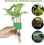 3 Holes Upgraded Aquatic Plant Cup Aquarium Plant Holder for Tank,Aquascape Accessories Decorations- Green 4 Pcs