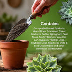 Premium Cactus & Succulent Soil Mix (0.5 Cu Ft) – Root Rot Protection with Volcanic Ash & Chicken Manure – Fast Draining Mix for Indoor Plants, Aloe, Citrus, & Palms – Organic, Ready-to-Use