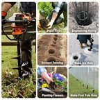 Heavy-Duty Earth Auger Drill Bit - 3" x 31.5" Post Hole Digger with Tungsten Carbide Tip for Fence, Tree Planting, Gardening & DIY Projects - Fits Most Common Auger Powerheads