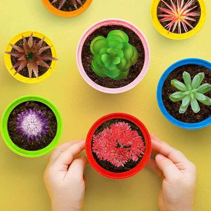 QUOZUO Artificial Succulent Plants, 6pcs Mini Fake Succulents Plants for DIY Crafting Home Wall Office Decoration (excluding pots)
