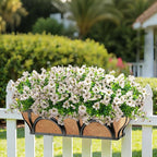 20 Bundles Artificial Flowers for Outdoors, UV Resistant Fake Plants Flowers Greenery Shrubs Plants for Decoration Outside Plants Hanging Planter Home Garden Decor (White)