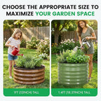 INNO STAGE 3 Pcs Round Galvanized Raised Garden Bed — 2×2×1ft Planter Box Outdoor Raised Beds Kit for Gardening Vegetables, Fruits, Herbs, and Flowers, Grain