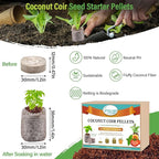 Legigo 100 PCS 30mm Coco Coir Pellets Seed Starter Pods, Compressed Seed Starting Coconut Coir Pellets Soil Plugs for Seedlings, Seeds Plant Starter Pods for Garden Planting Herbs Flowers Vegetables