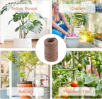 TELENT OUTDOORS 130 Feet Soft Plant Tie Brown Twist Garden Ties for Plants Gardening Home Office Organization TPR Garden Ties Supplies with 2.5mm Diameter