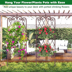 AMAGABELI GARDEN & HOME 2 Pack 47” x 16” Metal Garden Trellis for Climbing Plants Outdoor Trellis for Climbing Roses Vines Vegetables Metal for Ivy Cucumbers Brown