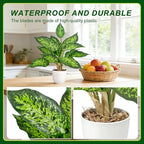 2 Pack Artificial Potted Plants, 16" Fake Plants Indoor in White Pots for Home Bathroom, Office Desk, Shelf - Realistic Faux Greenery Desk Plants for Living Room, Kitchen, Farmhouse Decor
