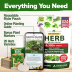HOME GROWN Premium Herb Seeds Variety Pack - 20 Heirloom Herb Seeds for Planting - 6,000+ Non-GMO Seeds with Plant Markers - Indoor Outdoor Hydroponic Herb Garden - Culinary & Medicinal Herbs