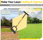 Lawn Aerator Tool, Core Aerator Lawn Tool with 12 Spikes, Automatic Dirt Clean with Spring-Loaded, Manual Grass Aerator Spike Lawn Coring Aerator for Yard Lawn Aeration Soil Loosening Garden Tool