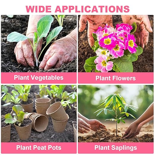 Auger Drill Bit for Planting 2 x 14.5 Inch, Garden Spiral Bit for 3/8" Hex Drive, Earth Post Hole Digger Bulb Planter Drill Auger for Planting Bedding Rapid Digging, Pretty Pink