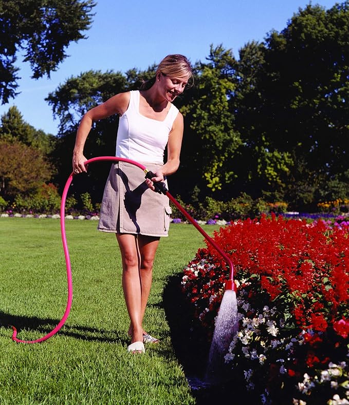 Dramm Touch-N-Flow Rain Wand – 30” Long, Red – Full Watering Flow with Trigger-Style Shut-Off Valve & Lock – High-Flow, Gentle Spray for Gardens, Hanging Baskets & Flowerbeds