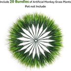 Ivydale 20PCS Artificial Plants Fake Flowers Monkey Grass for Outdoors,UV Resistant Realistic White Faux Greenery Shrubs Outside Decor for Home Garland Porch Patio Balcony Planter Yard Office Pathway