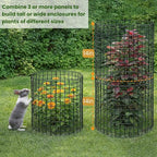 Hacaroa 12 Pack Wire Plant Protectors from Animals, 14"x13.5" Mesh Plant Protection Cage Chicken Wire Cloche, 36 Pcs Pre-Bent Panels, 40 Ground Stakes, 120 Nylon Ties, for Flowers, Shrubs, Dark Green