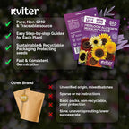 KVITER 525 All Sorts Mix Sunflower Seeds (Helianthus Annuus) – Colorful Common Sunflower Mix, Flower Seed Packets - Annual Flower Seeds for Outdoor Garden & Borders, Ideal for Fresh Cut Flowers