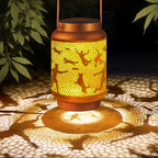 Solar Lanterns Outdoor Waterproof Gifts for Women Grandma Gifts for Mom Human Dog Projection Garden Decor Solar Hanging Lantern Metal for Patio Yard Festival Pathway Landscape