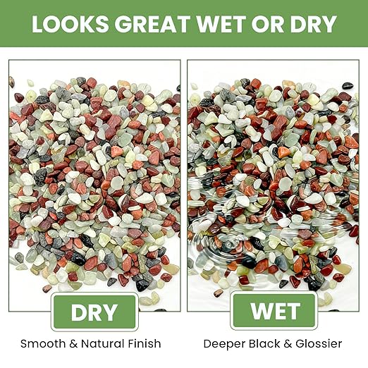 3/8 Inch Mixed Color Pebbles, Polished Decorative Gravel Colorful River Rock for Plants - for Succulent, Cactus, Fish Tank, Vase, Bird Bath, Garden Landscaping and Top Dressing-12LB