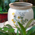Dosayes Vintage Ceramic Ice Crack Flower Pot with Drainage Holes, Country Rustic Planters for Indoor and Outdoor,Tuscan Decor,Home,Living Room, Garden Decor, Gardening Gift (English)