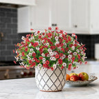 INXUGAO Artificial Fake Flowers Plants for Outdoor Spring Summer Decor, 12 Bundles Faux Silk Flowers for Outdoor Outside Planter Colorful Daisy UV Resistant Look Real for Front Door Porch Patio Yard