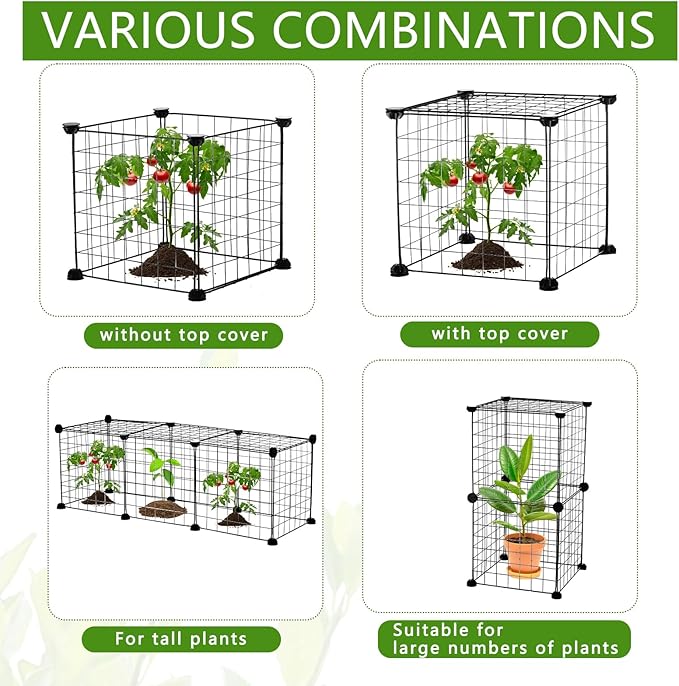 CIEOVO Plant Protectors from Animals, Heavy Duty Metal Plant Cages, 12"x12" Chicken Wire Cloche for Plants Wire Plant Covers Garden Protection Garden Plant Cloche, Chicken Wire Cloche Plant Protector