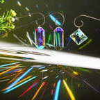 Kanpura 7 Pieces Crystal Prisms Suncatchers with 13.7 ’’ Small Trellis for Mini Potted Plants Garden Accessories Indoor Fairy Plant Suncatchers Gift for Plant Lovers (AB)