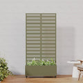 Casaphoria Metal Raised Garden Bed with Trellis and Wheels, 72"x35"x16" Planter Box for Climbing Plants, Vegetables & Vines, Features Drainage Holes and Privacy Screen, Grey-Harold