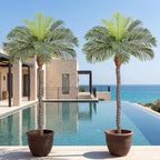 6ft Tall Artificial Phoenix Palm Tree for Outdoor Indoor Decor, Large Faux Coconut Silk Palm Tree Tropical Fake Tree Perfect for Outside Patio Poolside Home Office Decor (Set of 2)